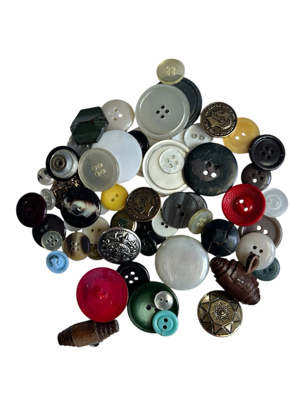 Vintage Mixed Buttons Assortment Lot of 50 Plus